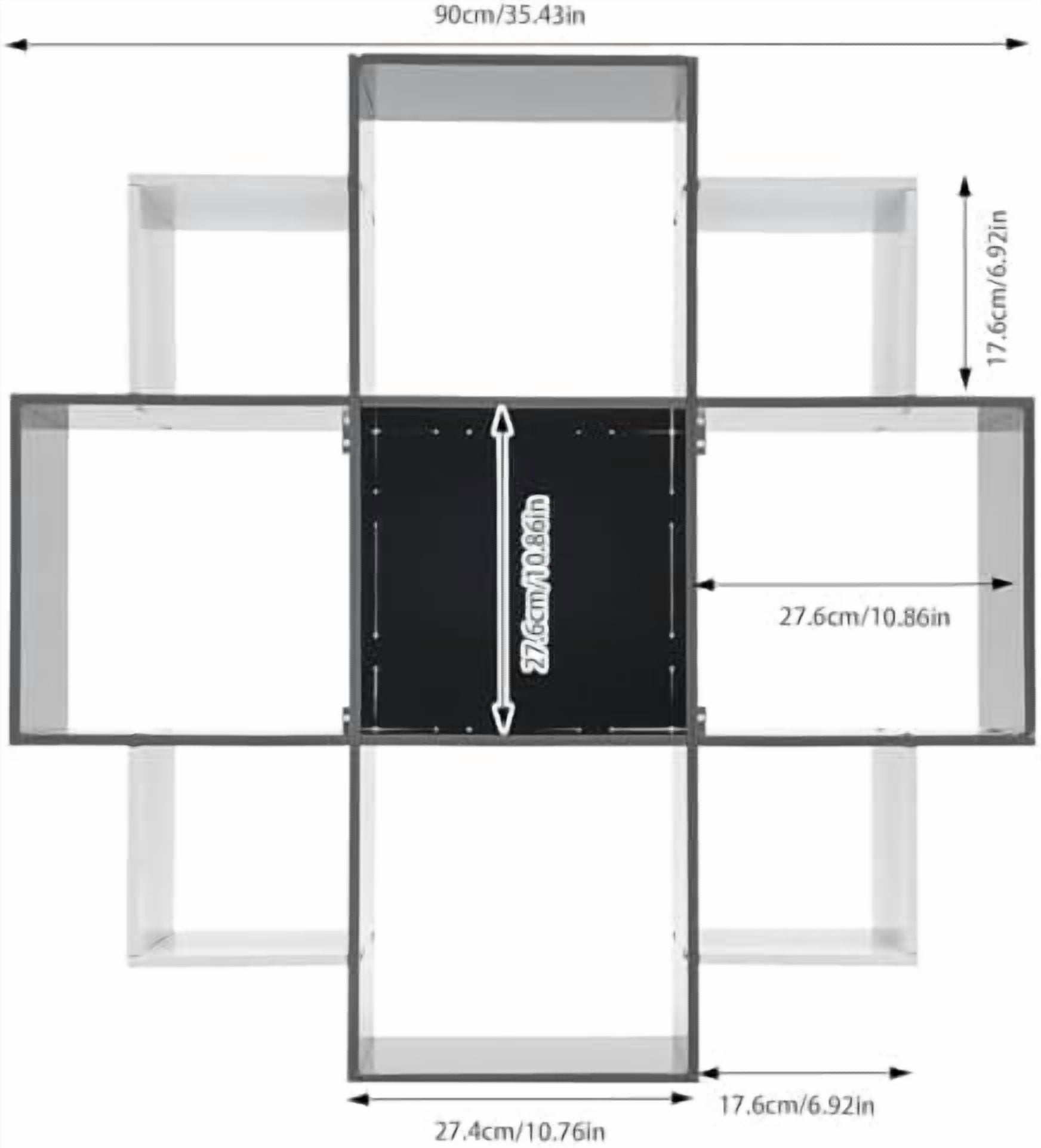 Bookcase Wall Mounted Book Shelf Modern 3-Tier Floating Shelf Bookcase with 9 Compartments, Floating Cube Shelves, for Study, Office, Kitchen, Bedroom, and Living Room (Red&amp;Black)