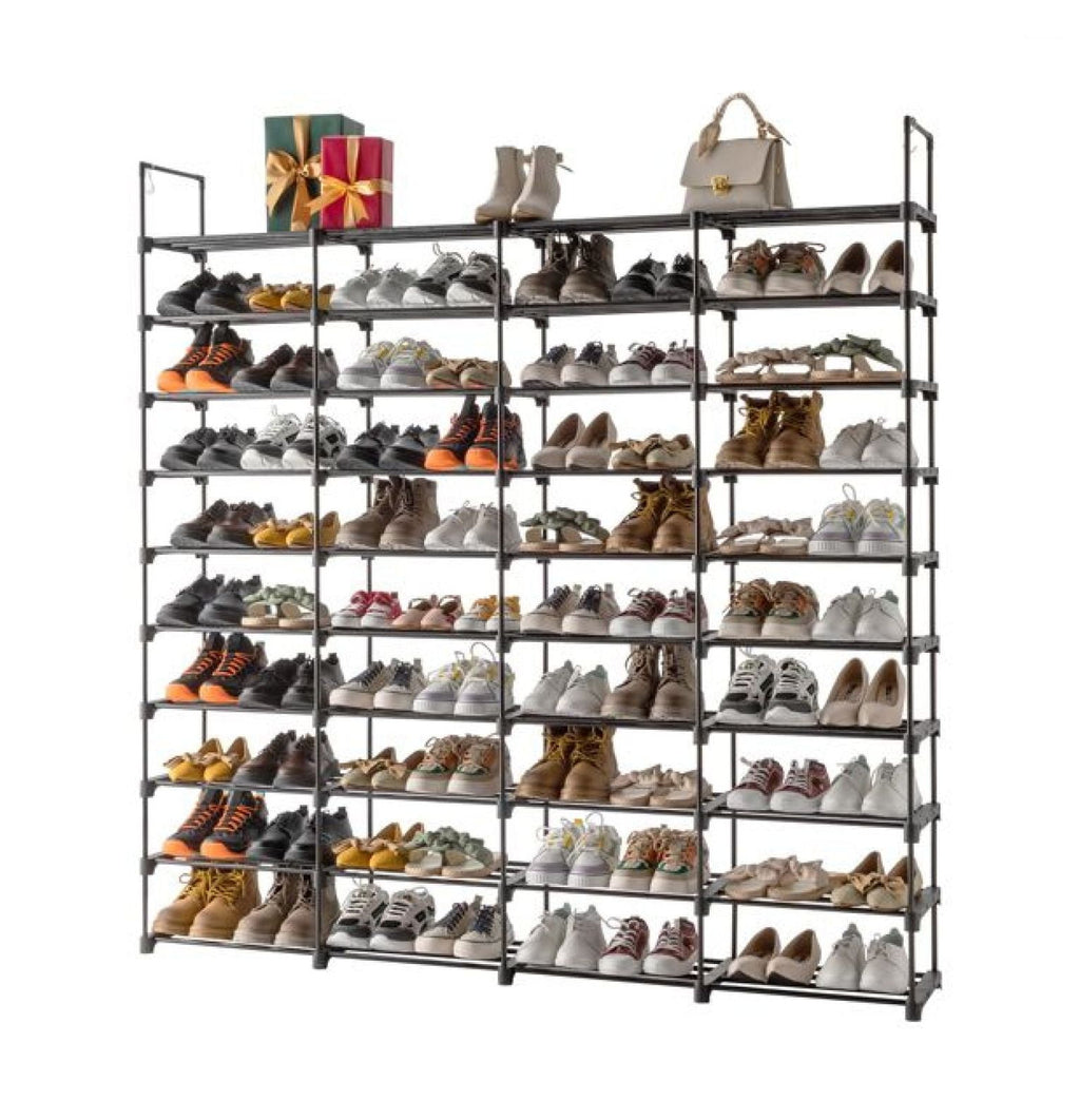 Shoe Rack 10 Tier - 80 Pair Shoe Organizer for Entryway, Stackable Shoe Cabinet, Space Saving Shoe Shelf for Men &amp; Women, Durable Metal &amp; Plastic Construction