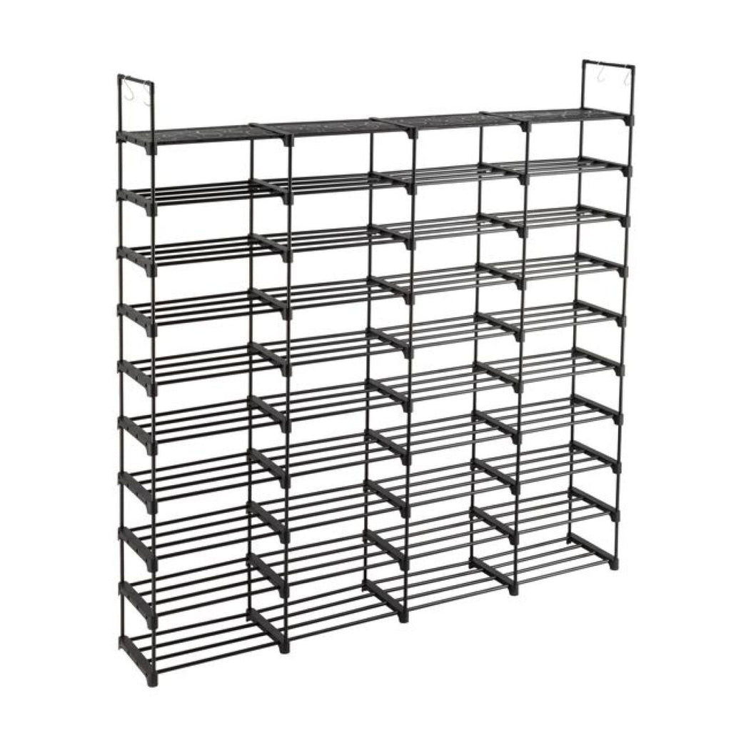 Shoe Rack 10 Tier - 80 Pair Shoe Organizer for Entryway, Stackable Shoe Cabinet, Space Saving Shoe Shelf for Men &amp; Women, Durable Metal &amp; Plastic Construction