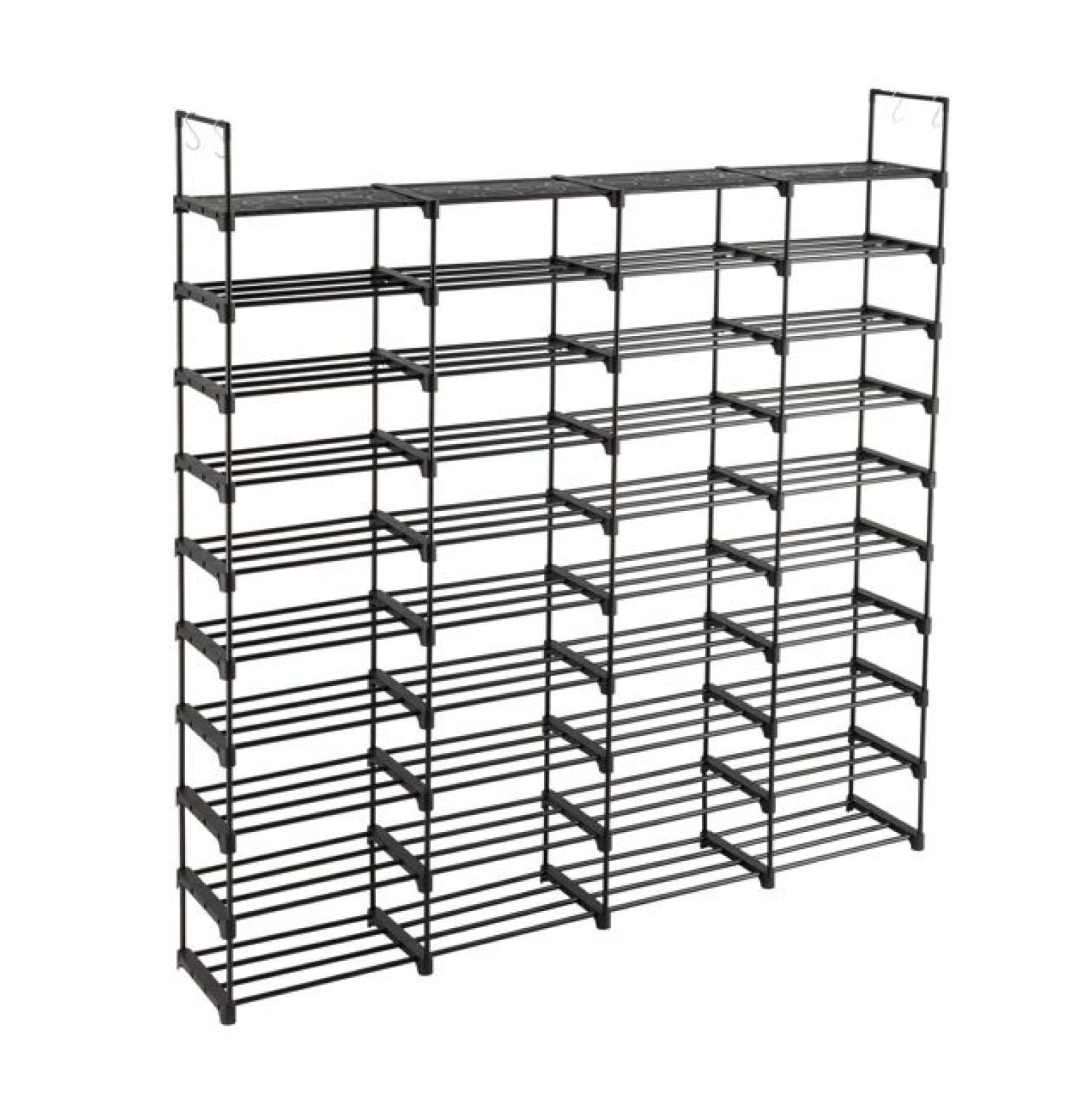 Shoe Rack 10 Tier - 80 Pair Shoe Organizer for Entryway, Stackable Shoe Cabinet, Space Saving Shoe Shelf for Men &amp; Women, Durable Metal &amp; Plastic Construction