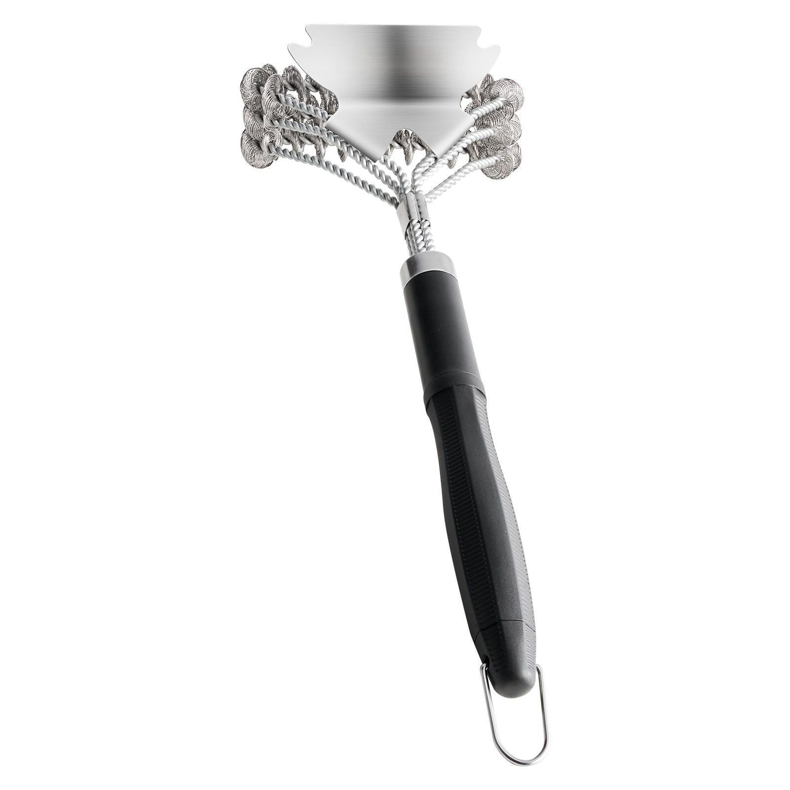 Stainless Steel BBQ Grill Brush &amp; Scraper - 17" Bristle-Free Grill Cleaner - Heavy Duty Grill Cleaning Tool for Gas, Charcoal &amp; Pellet Grills - Safe, Non-Scratch Surface Cleaning