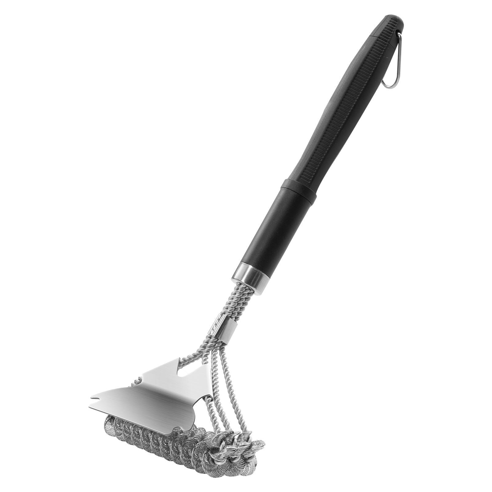 Stainless Steel BBQ Grill Brush &amp; Scraper - 17" Bristle-Free Grill Cleaner - Heavy Duty Grill Cleaning Tool for Gas, Charcoal &amp; Pellet Grills - Safe, Non-Scratch Surface Cleaning