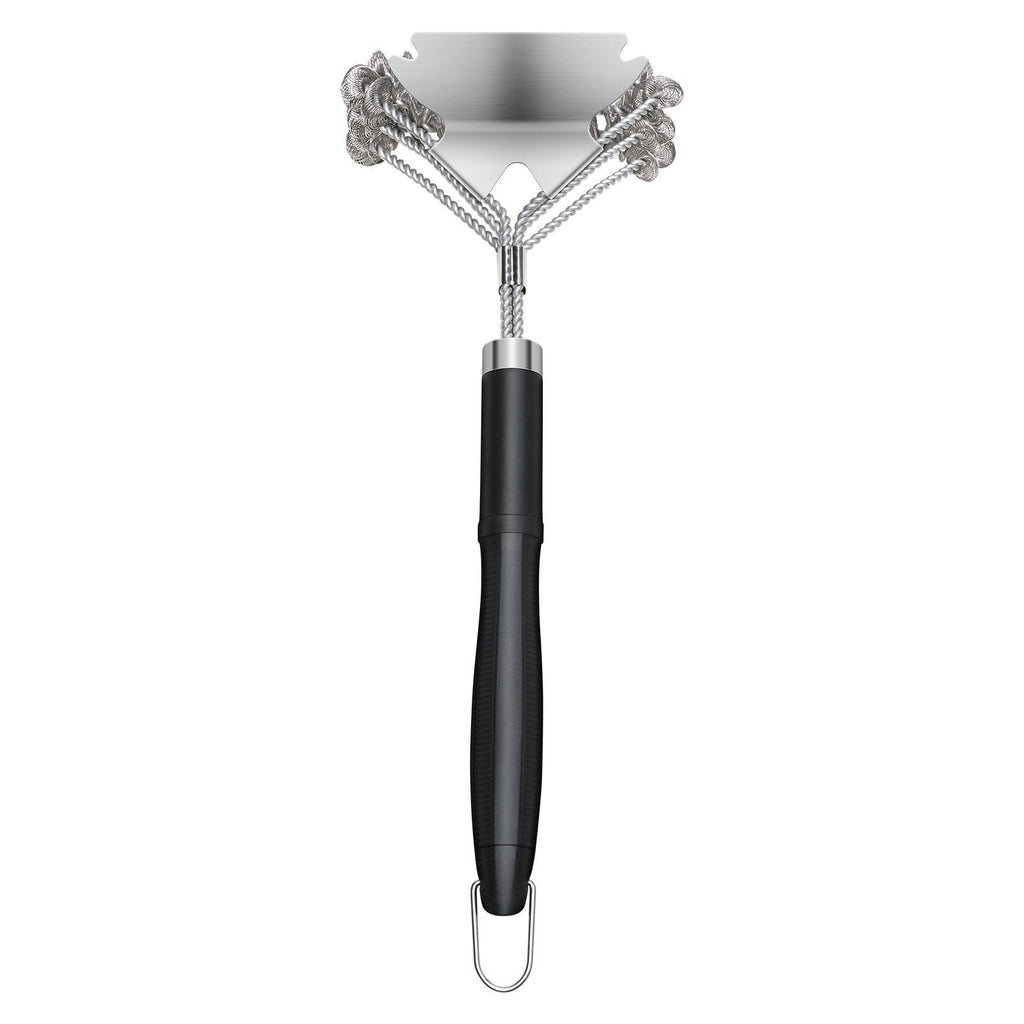 Stainless Steel BBQ Grill Brush &amp; Scraper - 17" Bristle-Free Grill Cleaner - Heavy Duty Grill Cleaning Tool for Gas, Charcoal &amp; Pellet Grills - Safe, Non-Scratch Surface Cleaning