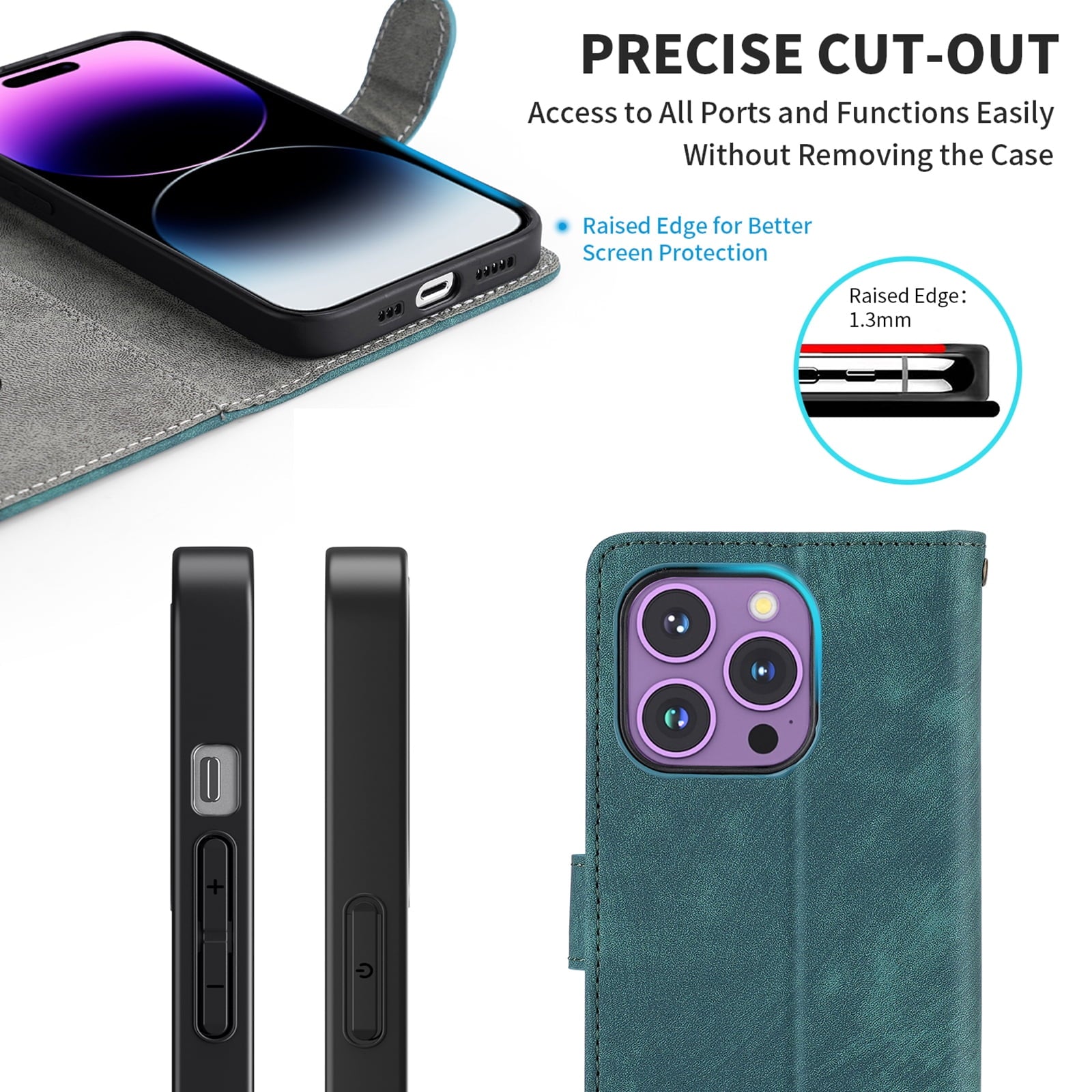 Case for TCL Lively Jitterbug Smart4 Wallet Protective Case, Leather Phone Case with Magnetic Closed Credit Card Slot - Wrist Strap Shockproof Protection Phone Case