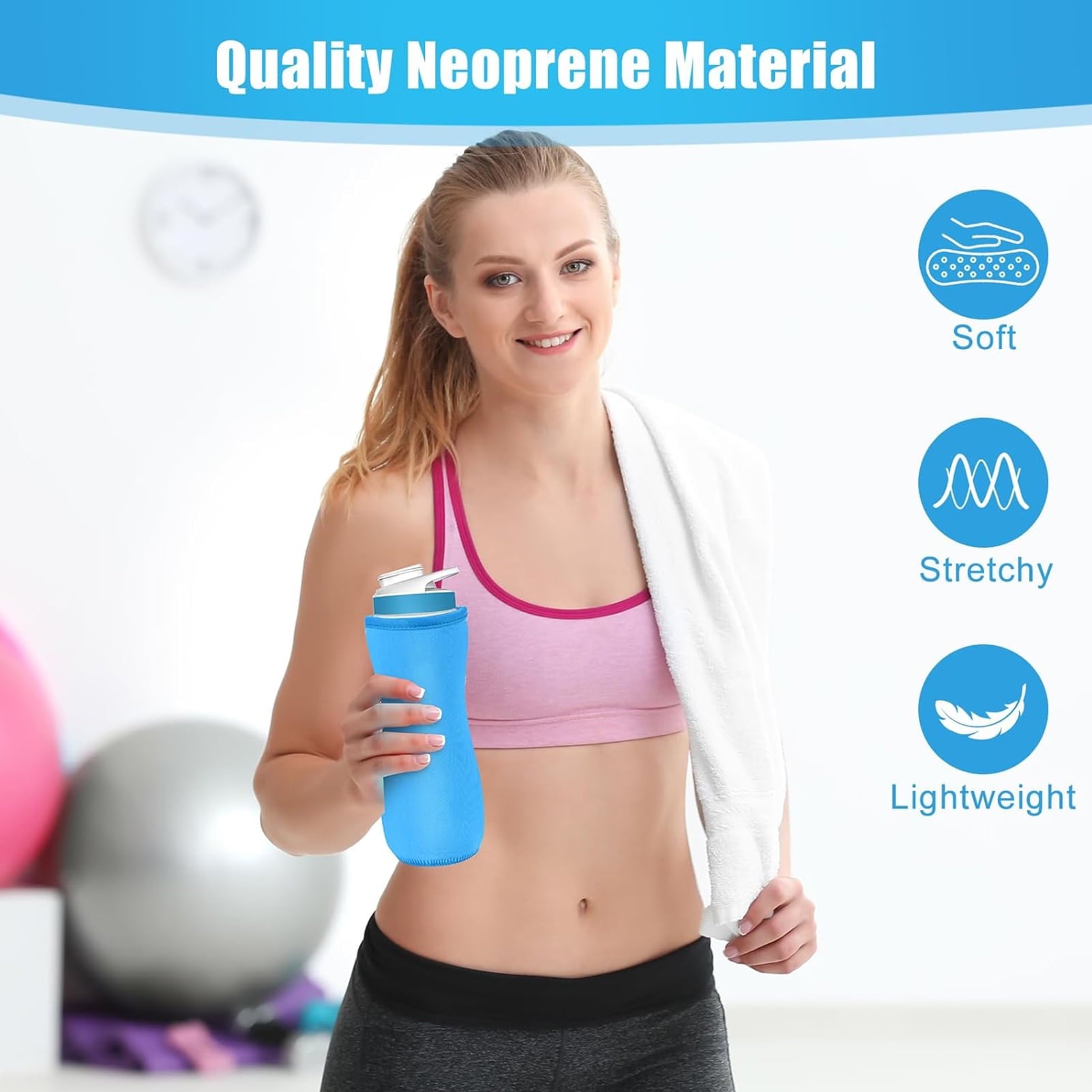 Water Bottle Sleeve Insulated Cover for  22oz Plastic Stainless Steel Bottles  Carrier Car Cup Sleeve