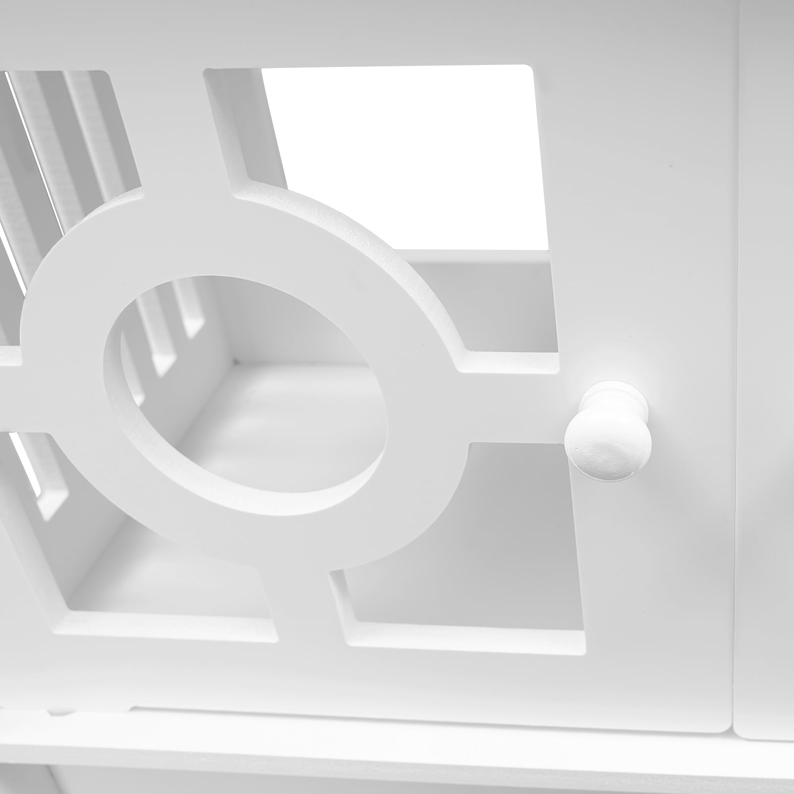 White PVC 48x23x150cm Four-Story Toilet Shelf Hollowed Out Moisture-Proof Design Bathroom Storage Cabinet
