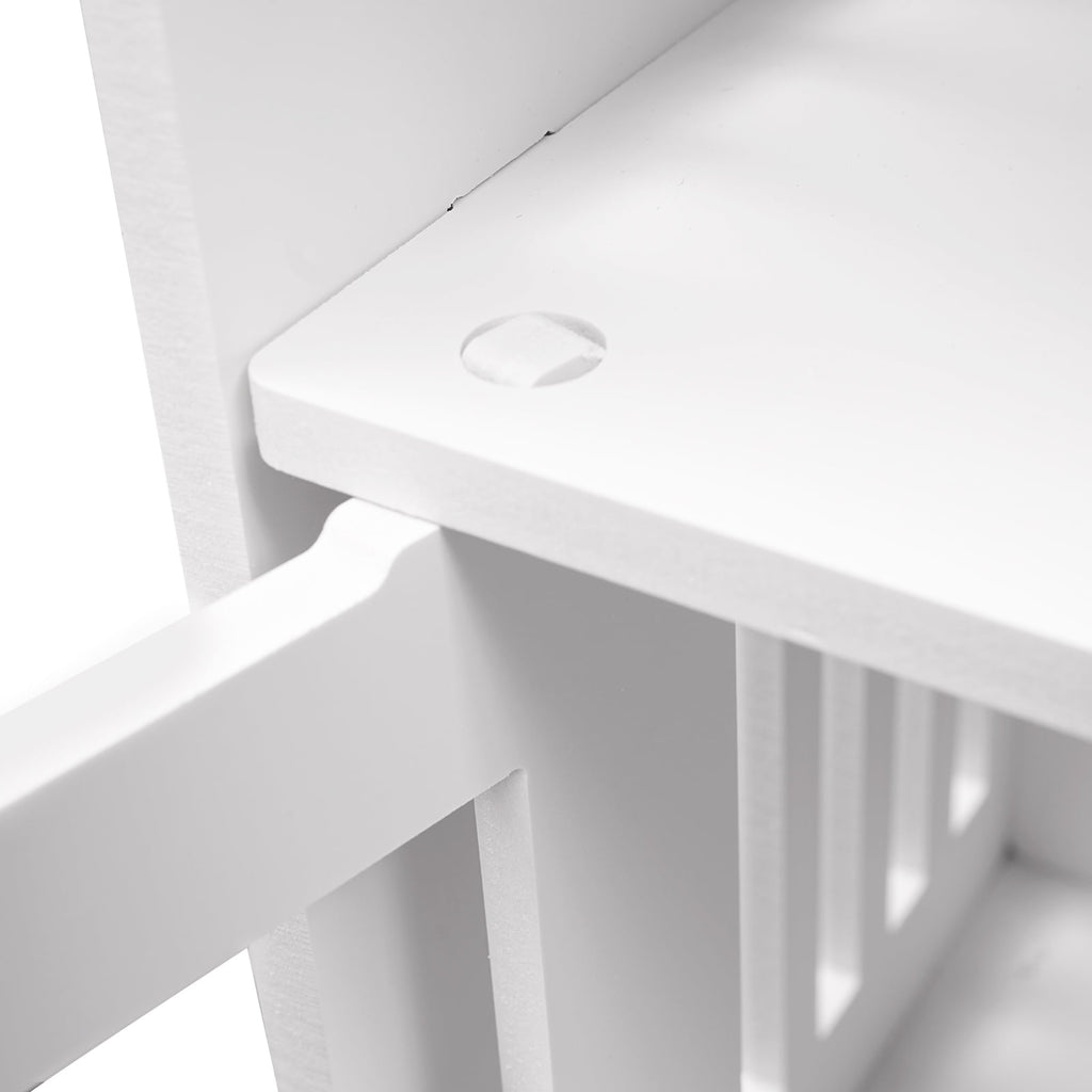 White PVC 48x23x150cm Four-Story Toilet Shelf Hollowed Out Moisture-Proof Design Bathroom Storage Cabinet