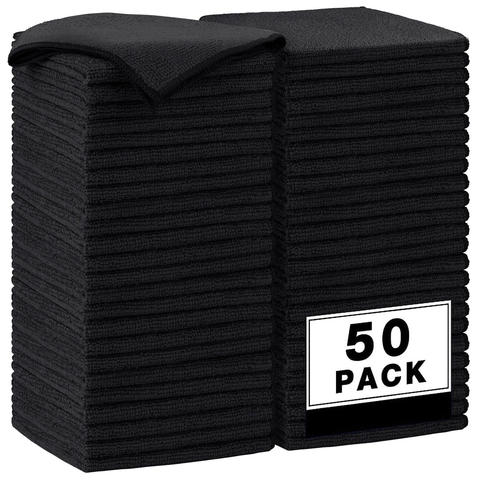 50PK Microfiber Cleaning Cloth 12×12", Absorbent Towels for Car, House, Kitchen &amp; Window