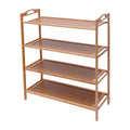 Bamboo 4 Tier Shoe Shelf Durable Bamboo Home Shoe Rack Furniture Decor Entryway Shoe Storage Rack 11-15 pairs Capacity