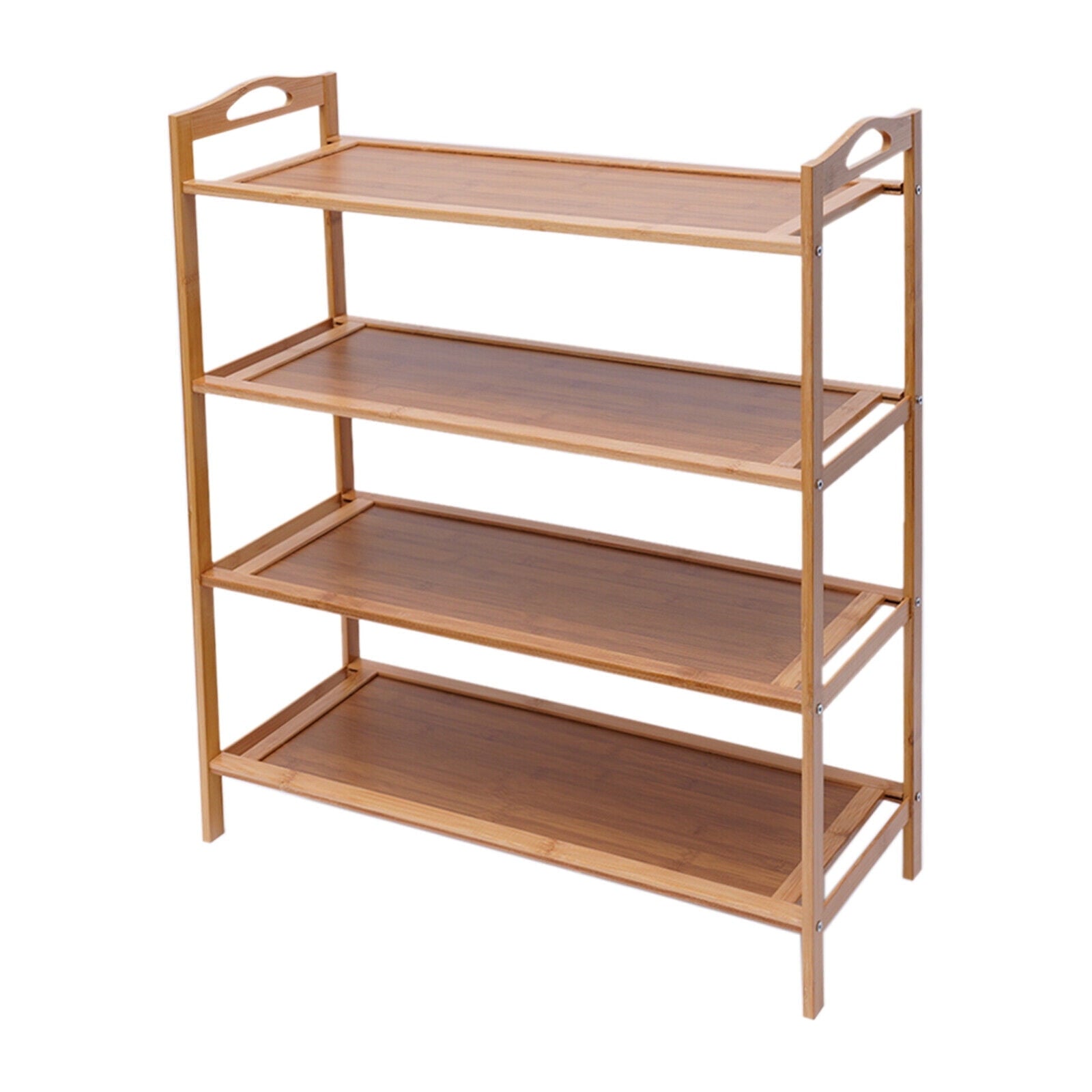 Bamboo 4 Tier Shoe Shelf Durable Bamboo Home Shoe Rack Furniture Decor Entryway Shoe Storage Rack 11-15 pairs Capacity