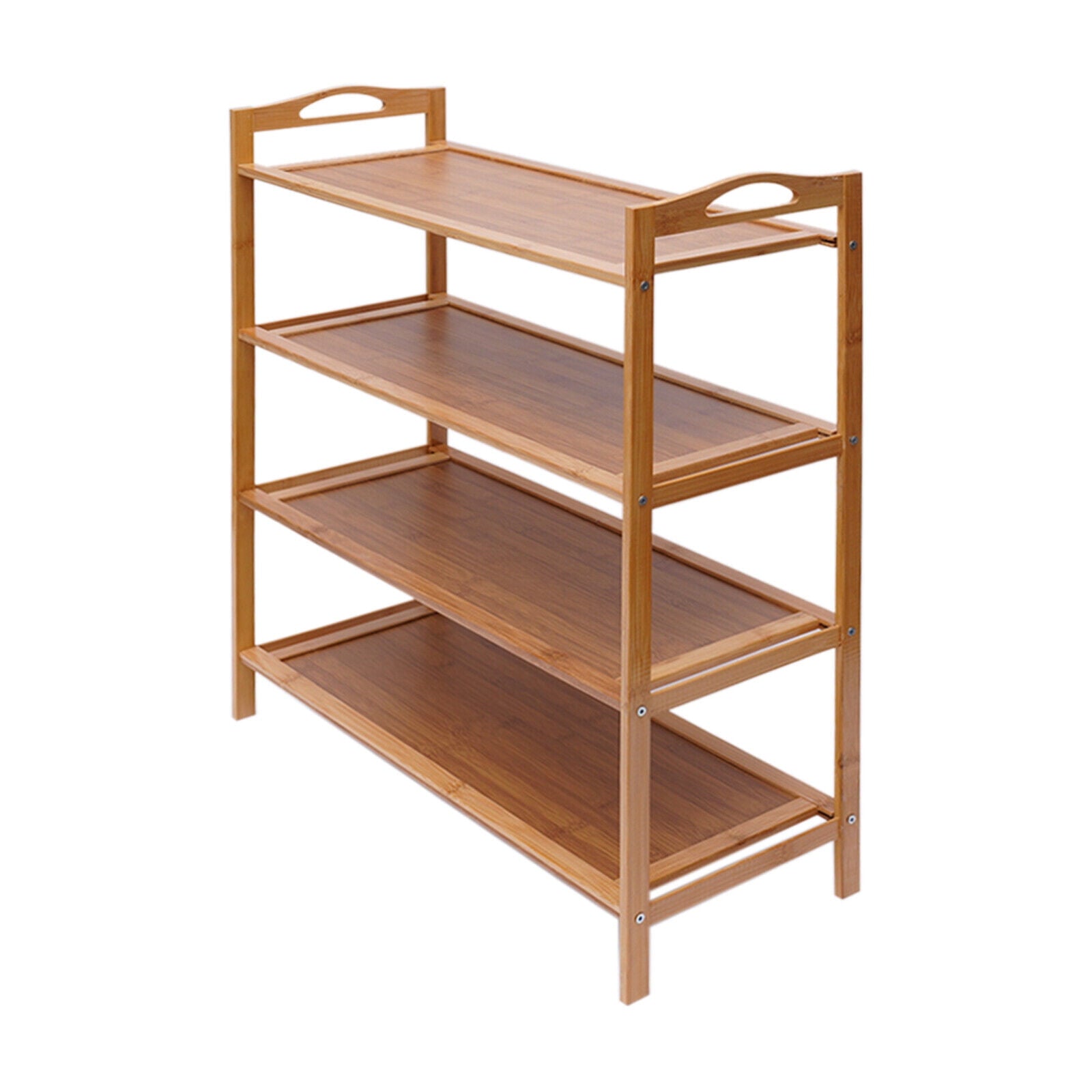 Bamboo 4 Tier Shoe Shelf Durable Bamboo Home Shoe Rack Furniture Decor Entryway Shoe Storage Rack 11-15 pairs Capacity