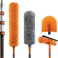 20 Foot High Reach Duster Kit with 4-12 ft Extension Pole // High Ceiling Dusting and Window Cleaning Kit with Telescopic Pole // Window Washer &amp; Squeegee, Cobweb Duster, Fan Blade and Feather Duster