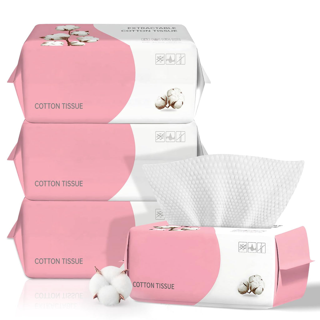Disposable Face Towel, Ultra Soft &amp; Thick Washcloths, Biodegradable Facial Towels for Sensitive , Makeup Remover Dry Wipes, Lint-Free Towelettes for Cleansing