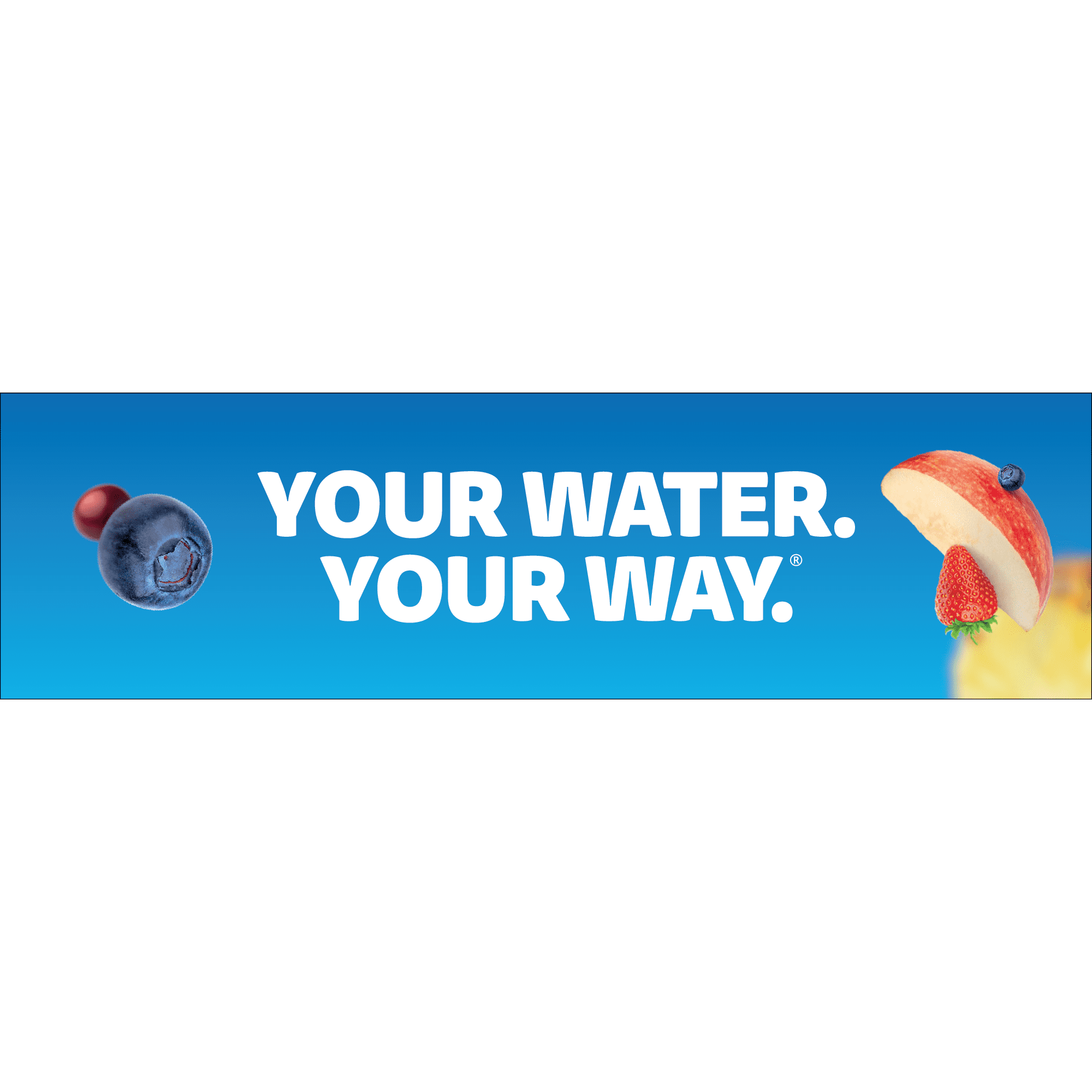 22oz Plastic Water Bottle Starter Kit with Blue Lid and 2 Flavor Cartridges (Honeycrisp Apple &amp; Sweet Tea)