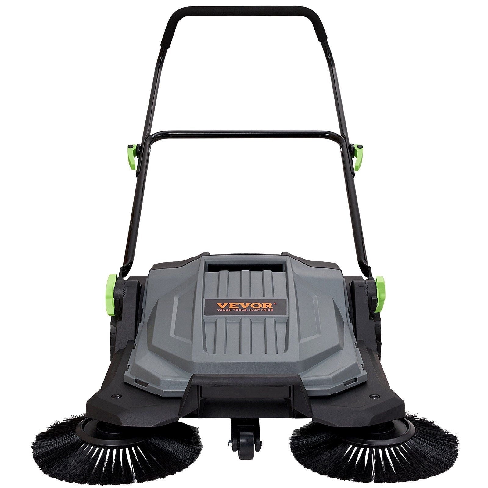 "25.6" Wide Manual Push Broom Sweeper, 5-Gallon Large Capacity Non-Electric Floor Sweeper, Adjustable Handle &amp; Angle for Walkway, Garage, Patio, Yard – Heavy-Duty Outdoor/Indoor Cleaning Tool"