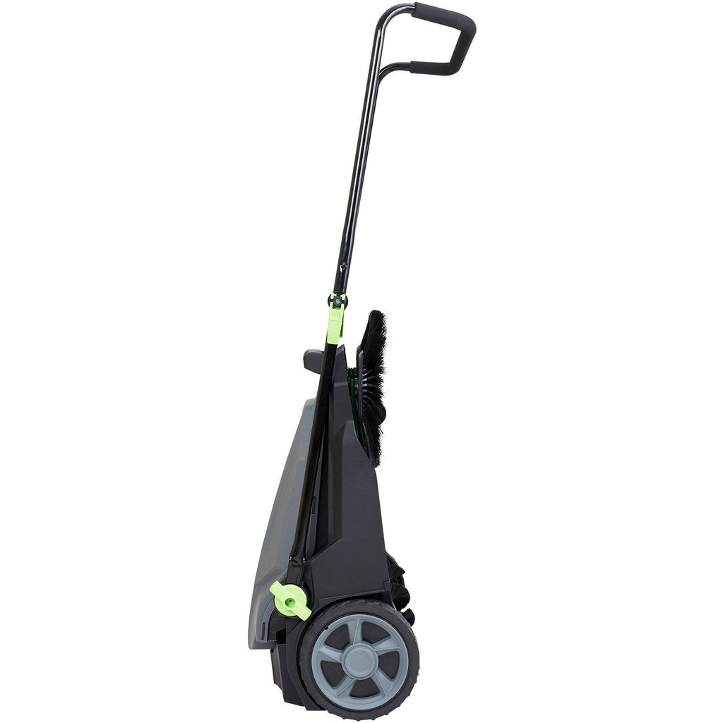 "25.6" Wide Manual Push Broom Sweeper, 5-Gallon Large Capacity Non-Electric Floor Sweeper, Adjustable Handle &amp; Angle for Walkway, Garage, Patio, Yard – Heavy-Duty Outdoor/Indoor Cleaning Tool"