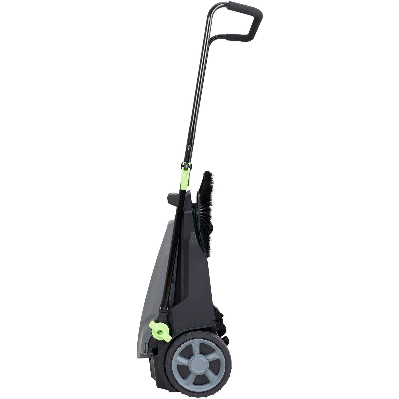 "25.6" Wide Manual Push Broom Sweeper, 5-Gallon Large Capacity Non-Electric Floor Sweeper, Adjustable Handle &amp; Angle for Walkway, Garage, Patio, Yard – Heavy-Duty Outdoor/Indoor Cleaning Tool"