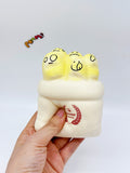 Cute Multi-Face Baguette Bread Stress Relief Squishy