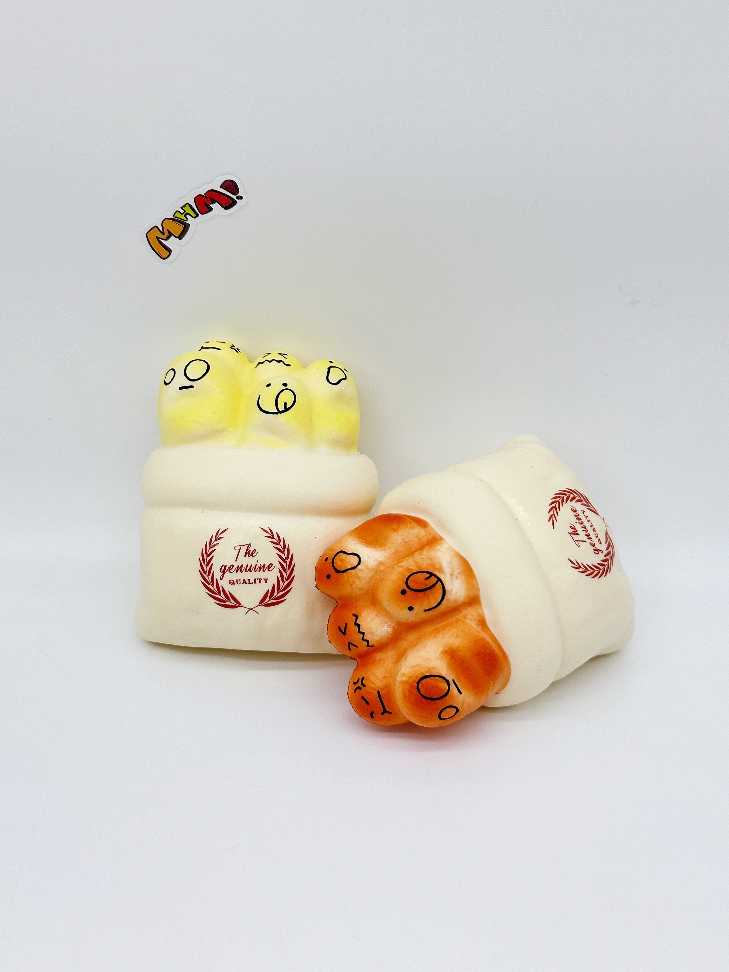 Cute Multi-Face Baguette Bread Stress Relief Squishy