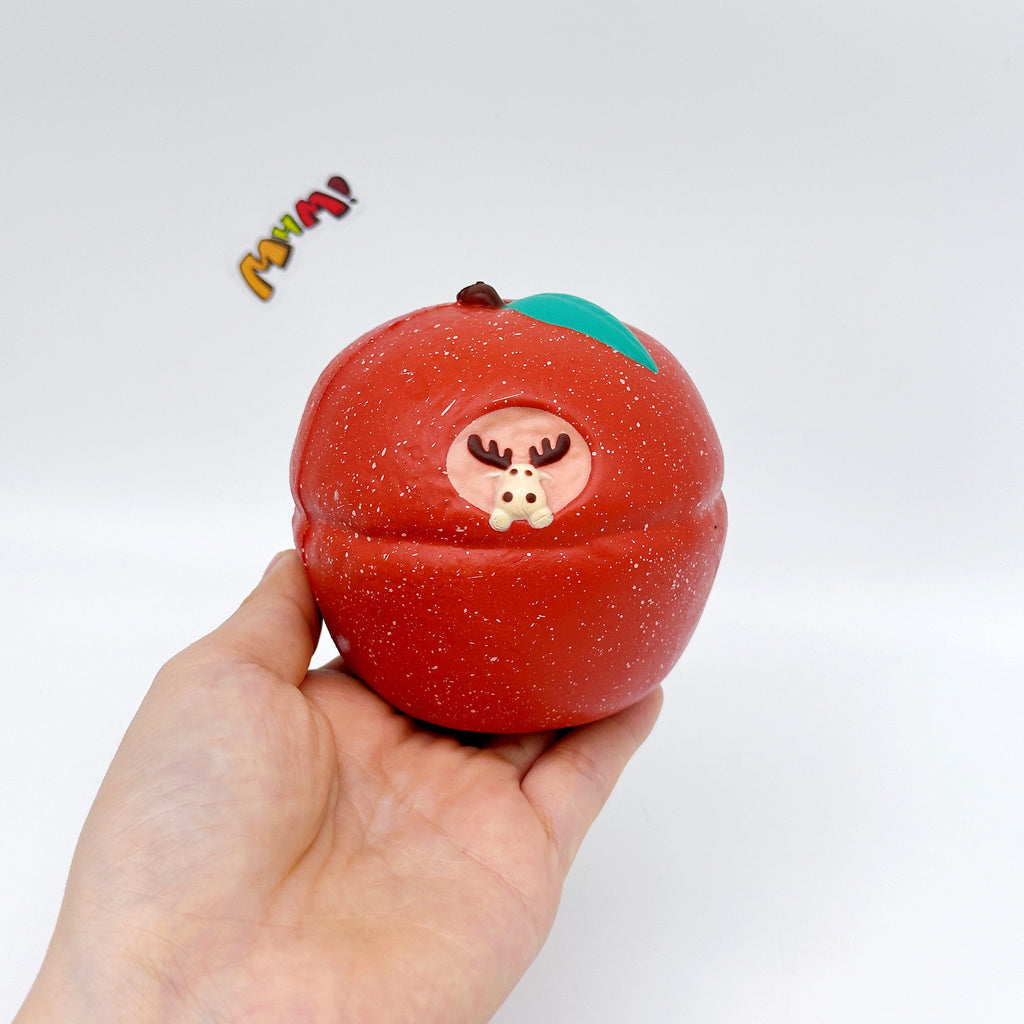Slow Rise Apple Squishy with Cute Deer – Squeeze Away Stress