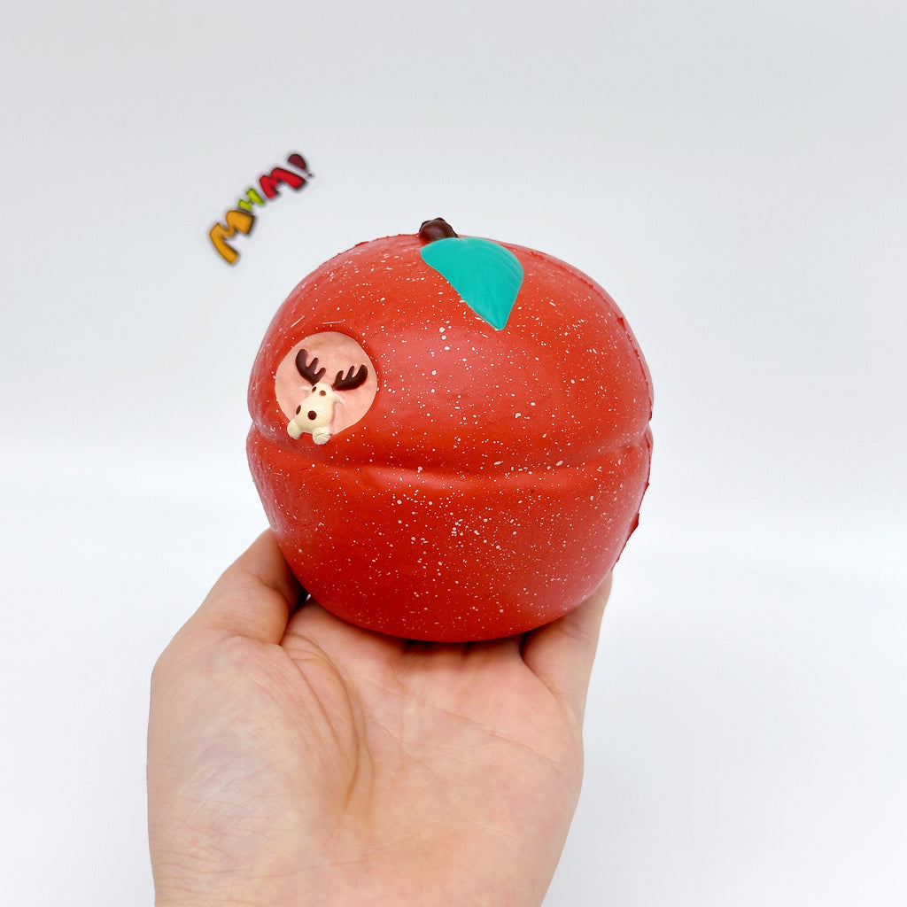 Slow Rise Apple Squishy with Cute Deer – Squeeze Away Stress