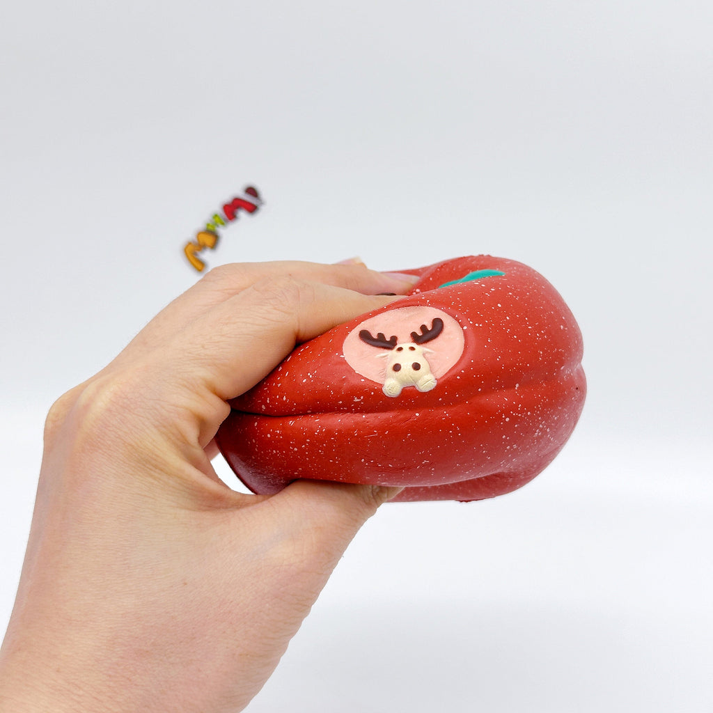 Slow Rise Apple Squishy with Cute Deer – Squeeze Away Stress