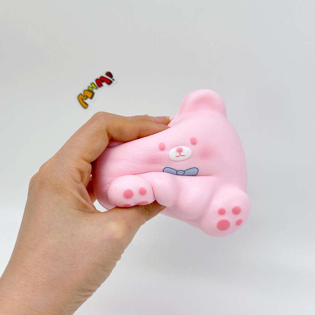 🐻🧈 Square Bear Squishy Set - Pink & Caramel Brown Cute Slow Rising Stress Relief Toy