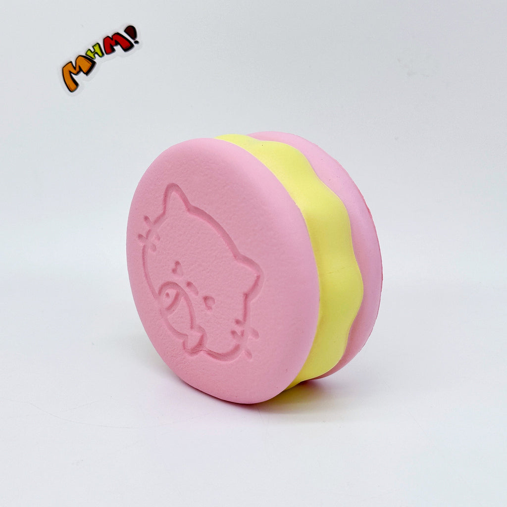 Kawaii Strawberry Cookie Squishy with Kitty Emboss: Ultra Soft & Slow Rise! 🍪🐾