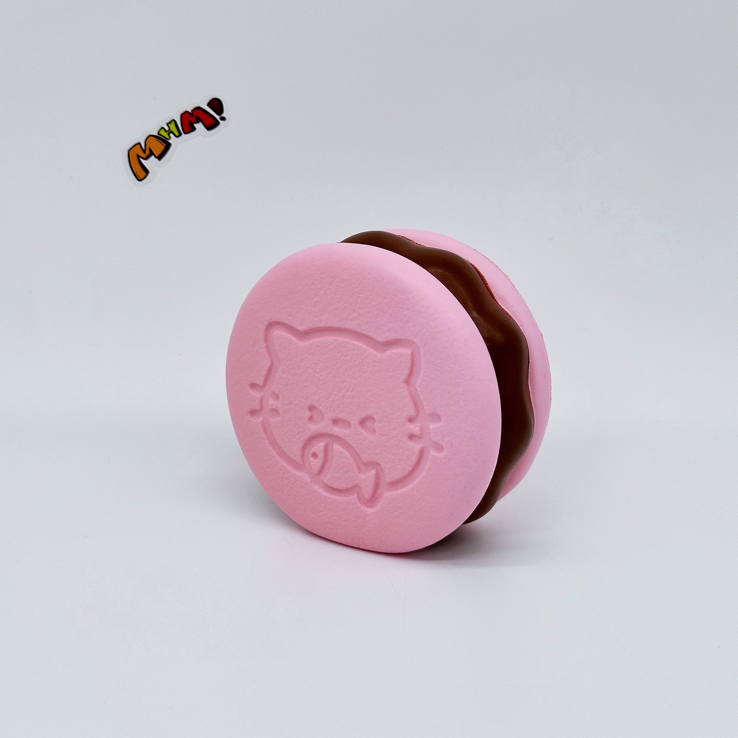 Kawaii Strawberry Cookie Squishy with Kitty Emboss: Ultra Soft & Slow Rise! 🍪🐾
