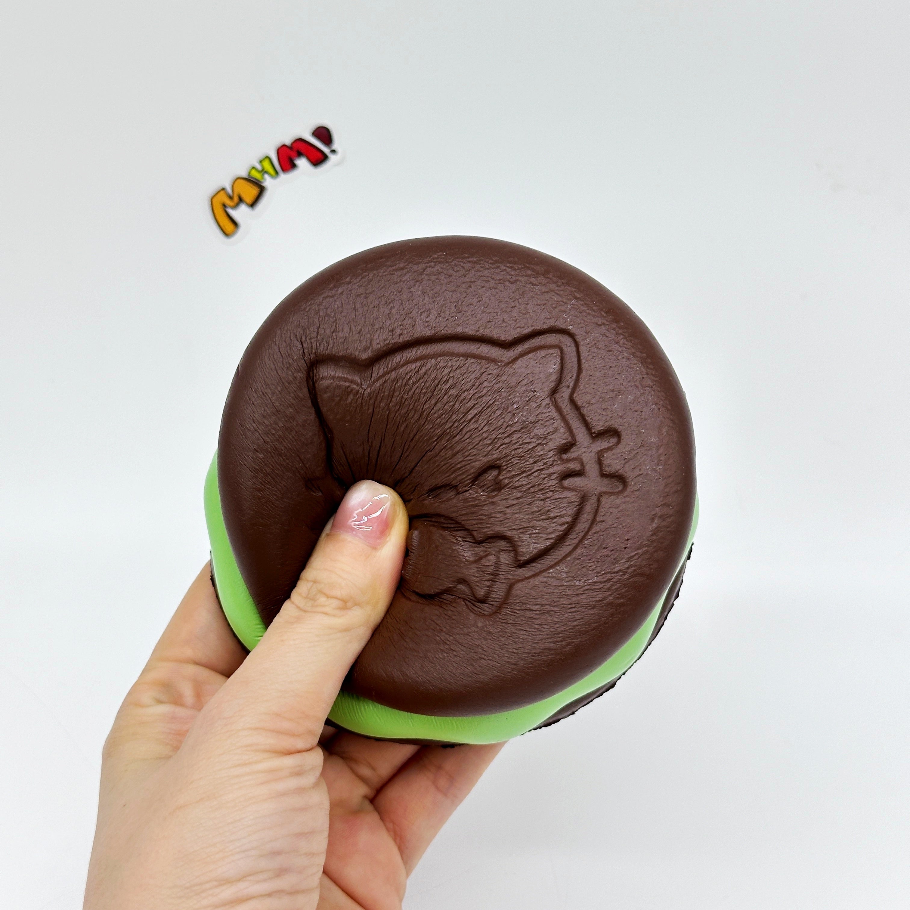 Kawaii Chocolate Cookie Squishy with Kitty Emboss: Ultra Soft & Slow Rise! 🍪🐾