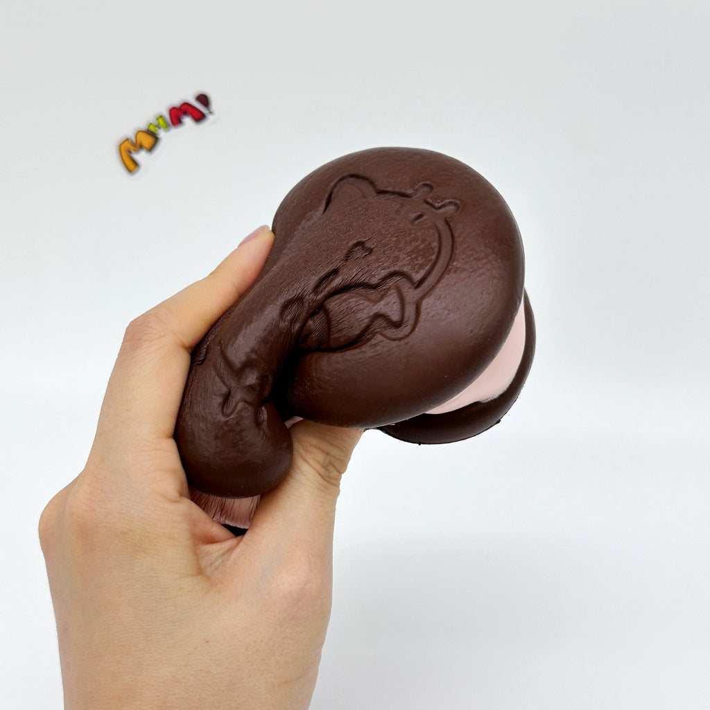 Kawaii Chocolate Cookie Squishy with Kitty Emboss: Ultra Soft & Slow Rise! 🍪🐾