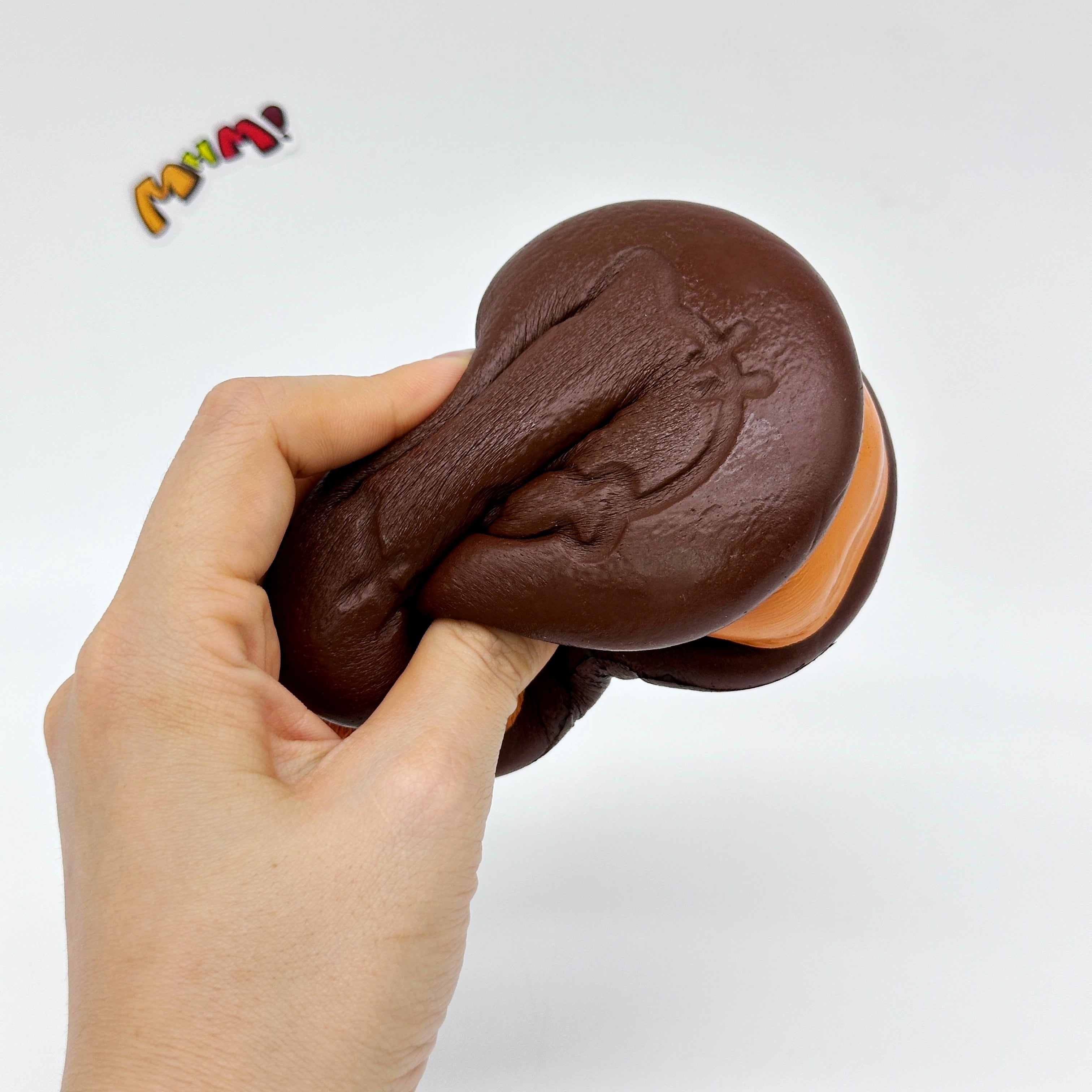 Kawaii Chocolate Cookie Squishy with Kitty Emboss: Ultra Soft & Slow Rise! 🍪🐾