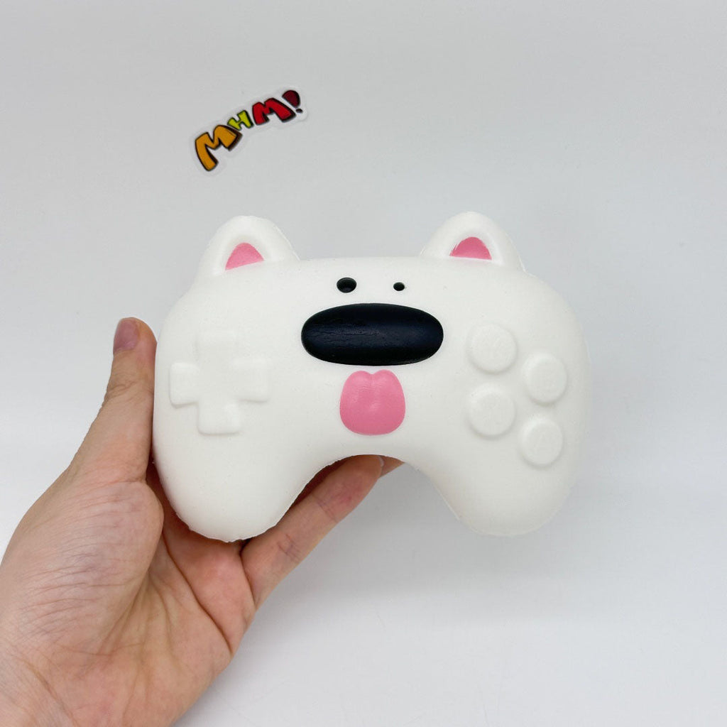 Kawaii Dog Squishy: Tofu Dog -- Controller -- Headphone Case! 🐶