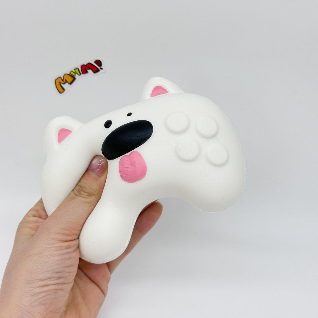 Kawaii Dog Squishy: Tofu Dog -- Controller -- Headphone Case! 🐶