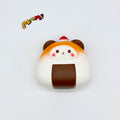 Handheld Bear Onigiri Squishy with Cute Face & Flavor Details