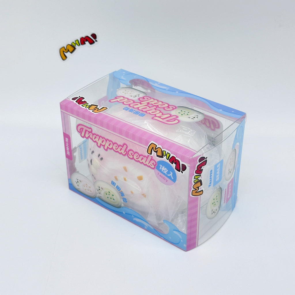 Sleepy Seal Squishy | Cute Pink Swirl Cream Slow Rising Stress Relief Toy 🧁