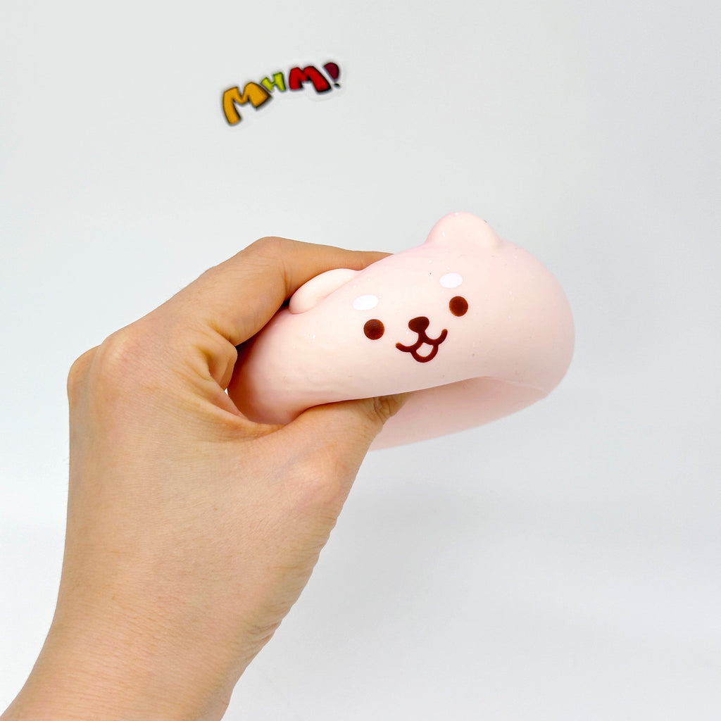 Pink Shiba Inu Steamed Bun Squishy Toy