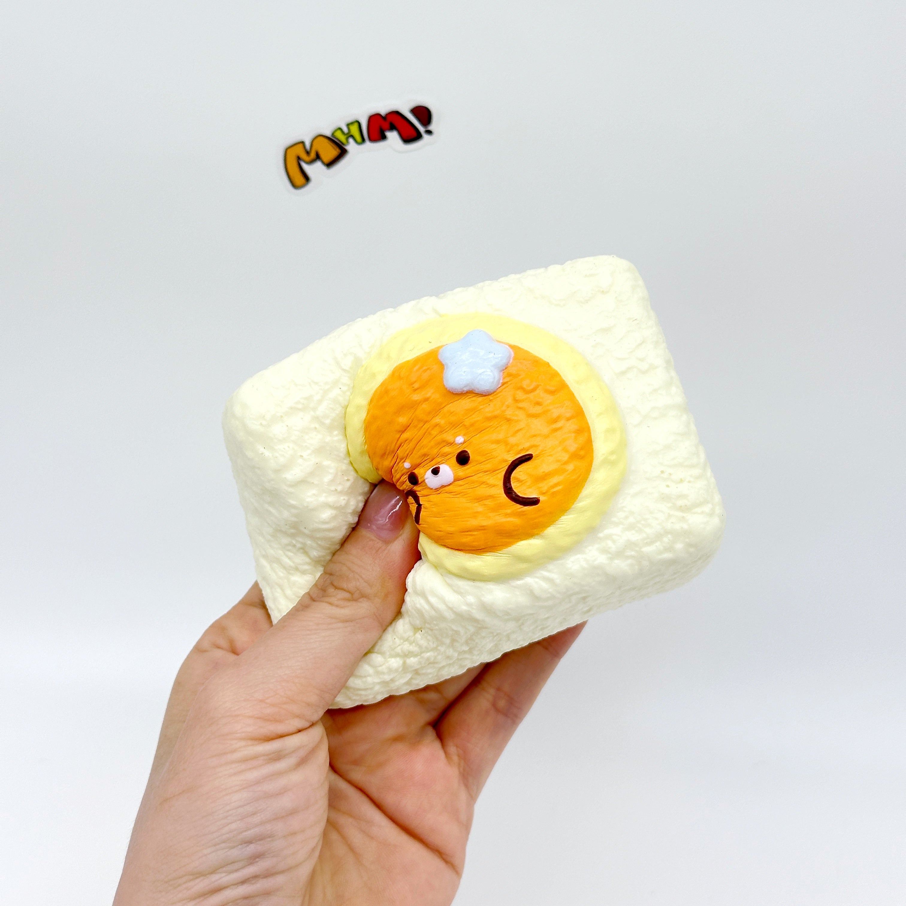 🍒🍊🍏🍌 Animal Face Toast Squishy - 4 Styles Cherry/Orange/Green Apple/Banana Slow Rising Squeeze Toy | Cute Food Stress Relief Toy