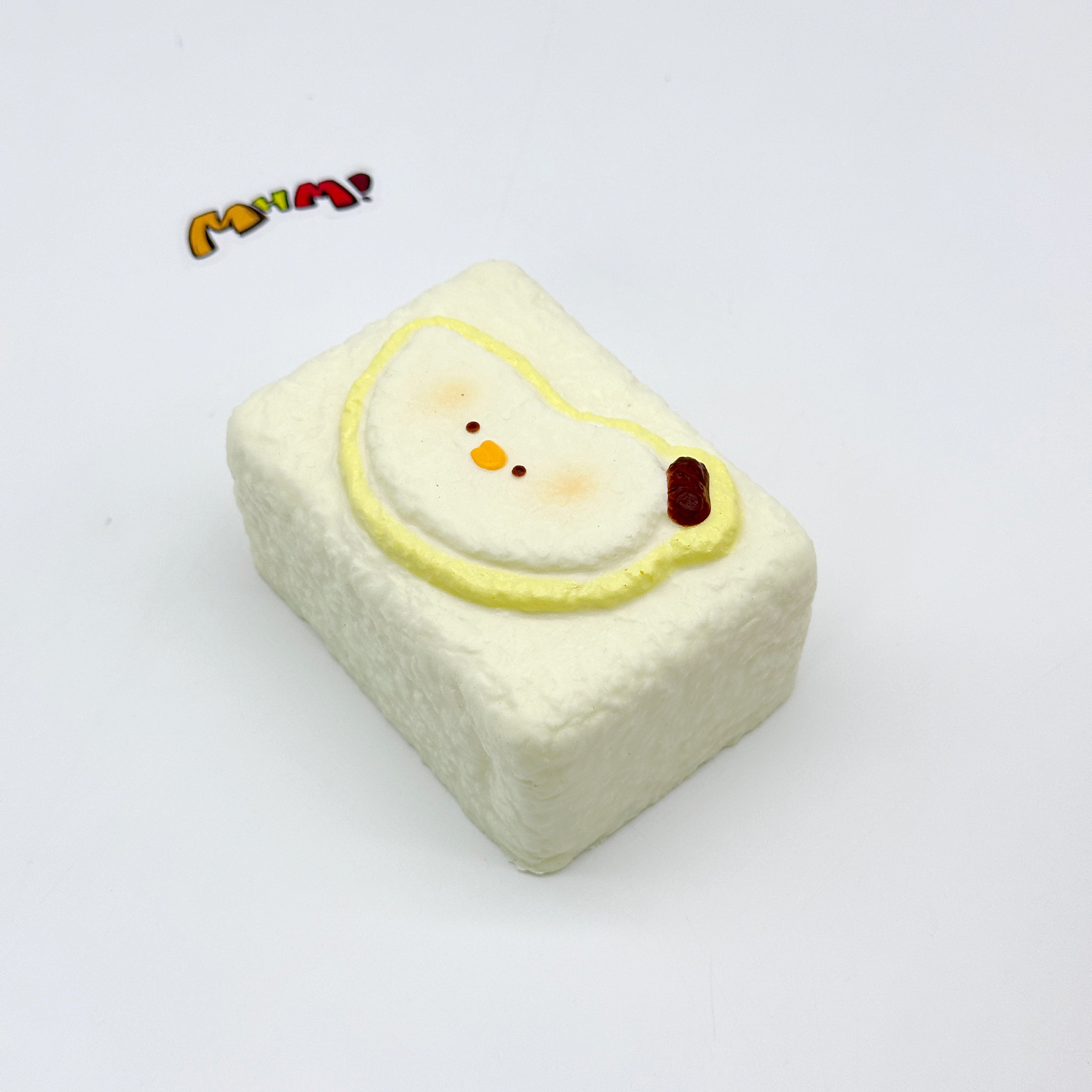 🍒🍊🍏🍌 Animal Face Toast Squishy - 4 Styles Cherry/Orange/Green Apple/Banana Slow Rising Squeeze Toy | Cute Food Stress Relief Toy
