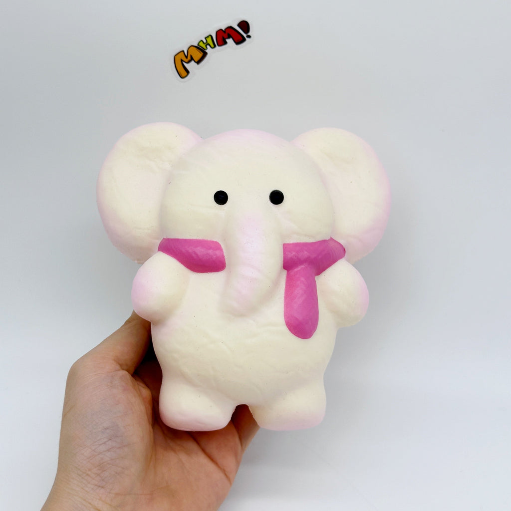 🐘🧣 Scarf Elephant Squishy - 4 Cute Bear Styles with Colorful Scarves Slow Rising Stress Relief Toy