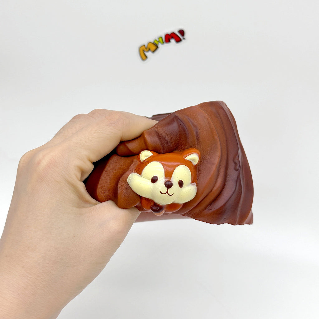 🌰 Squirrel Tree Stump Squishy 🐿️ | Cute Animal Themed Slow Rising Stress Relief Toy