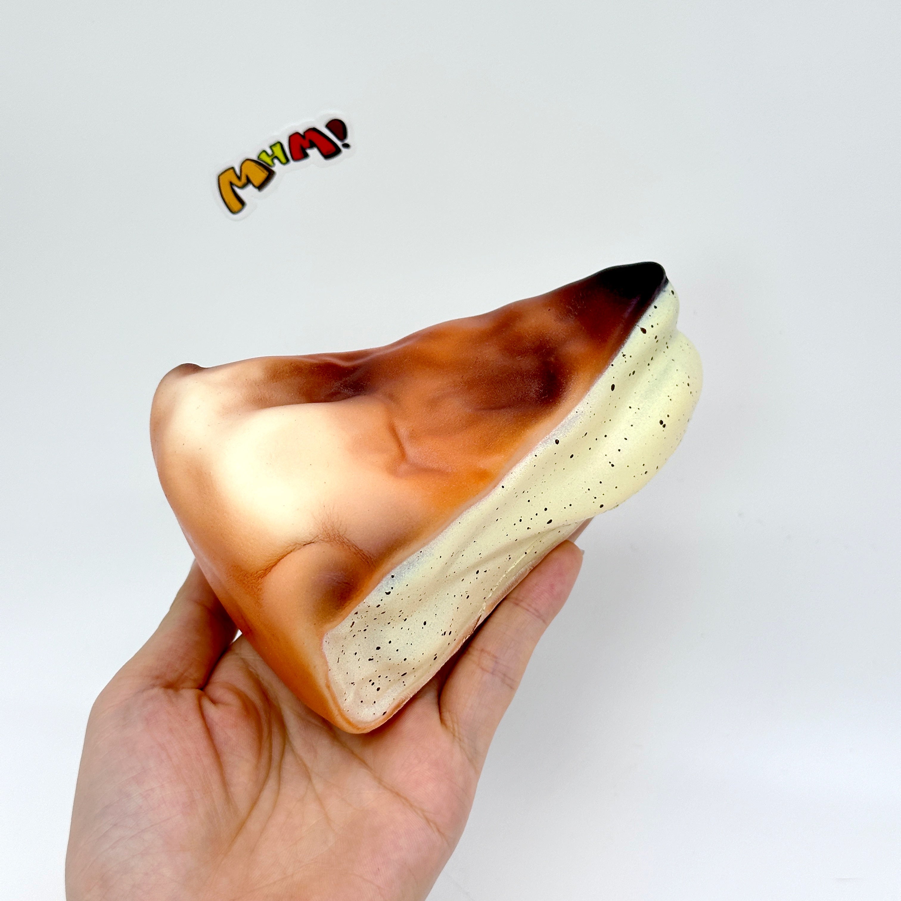 🍰 Triangular Basque Cheesecake Squishy 🧁 | Slow Rising Food Stress Relief Toy, Cute Dessert Squeeze Toy