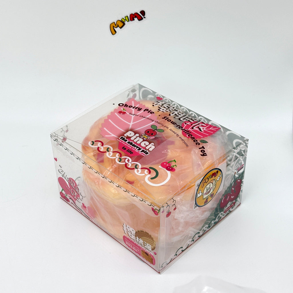 🍒 Heart-Shaped Cherry Pie Squishy 🥧 | Slow Rising Food Stress Relief Toy, Cute Dessert Squeeze Toy