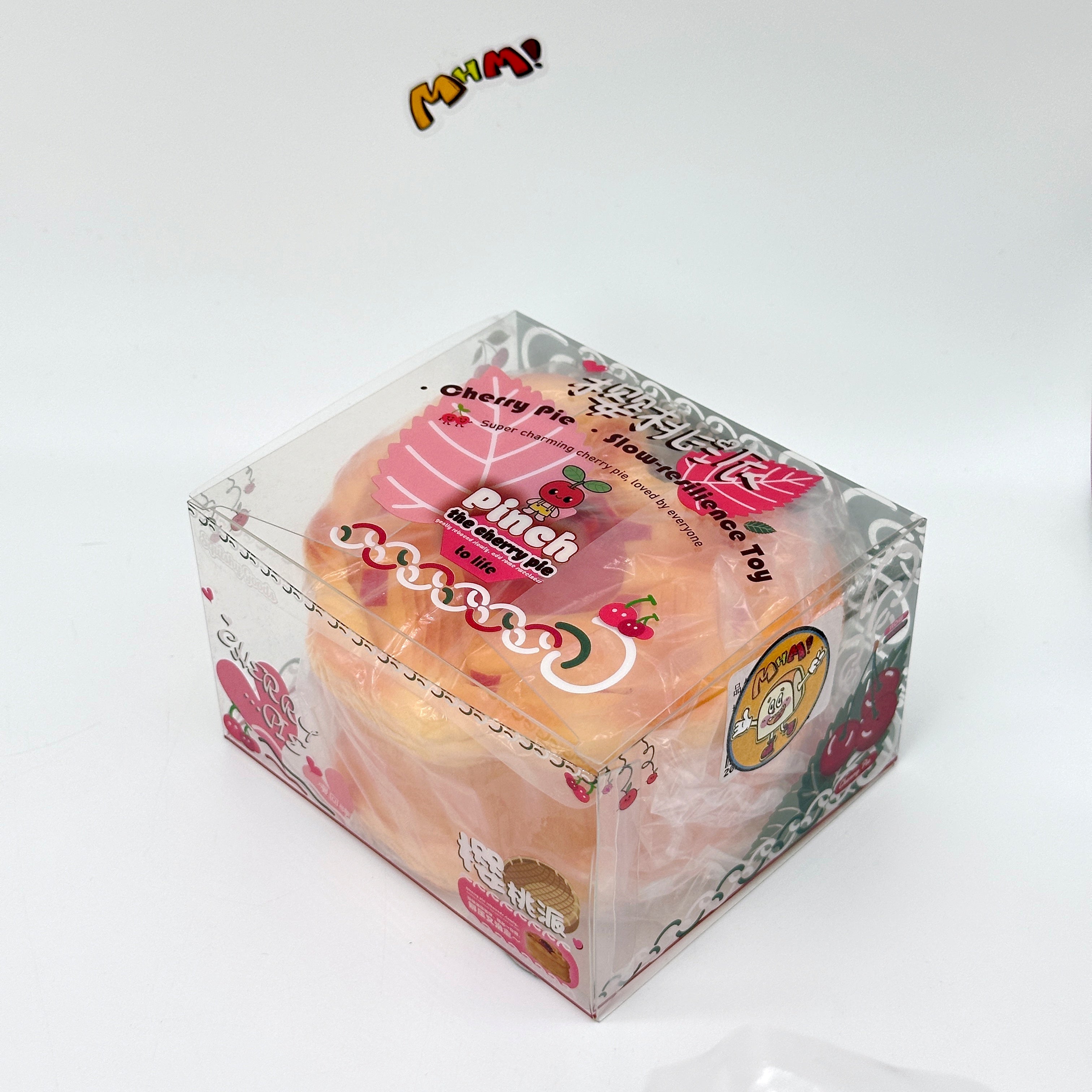 🍒 Heart-Shaped Cherry Pie Squishy 🥧 | Slow Rising Food Stress Relief Toy, Cute Dessert Squeeze Toy