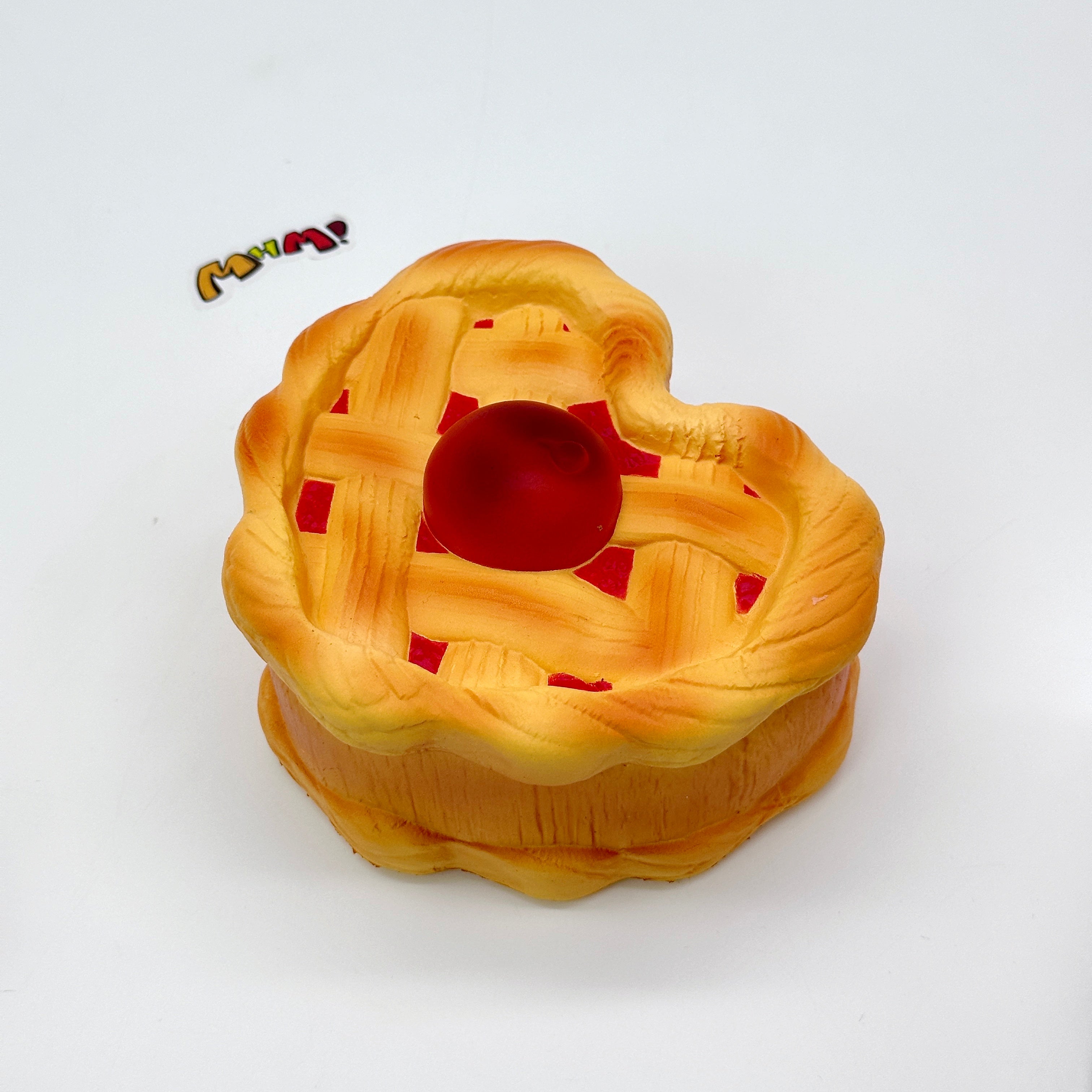 🍒 Heart-Shaped Cherry Pie Squishy 🥧 | Slow Rising Food Stress Relief Toy, Cute Dessert Squeeze Toy