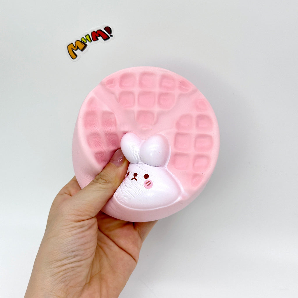 🧇 Bunny & Bear Waffle Squishy | Cute Animal Waffle Slow Rising Stress Relief Toy🐰🐻