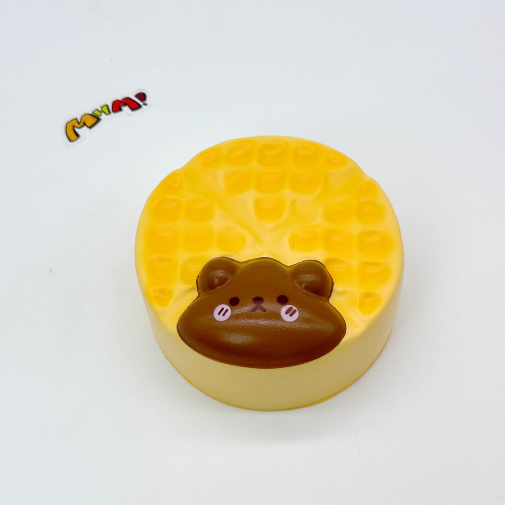 🧇 Bunny & Bear Waffle Squishy | Cute Animal Waffle Slow Rising Stress Relief Toy🐰🐻