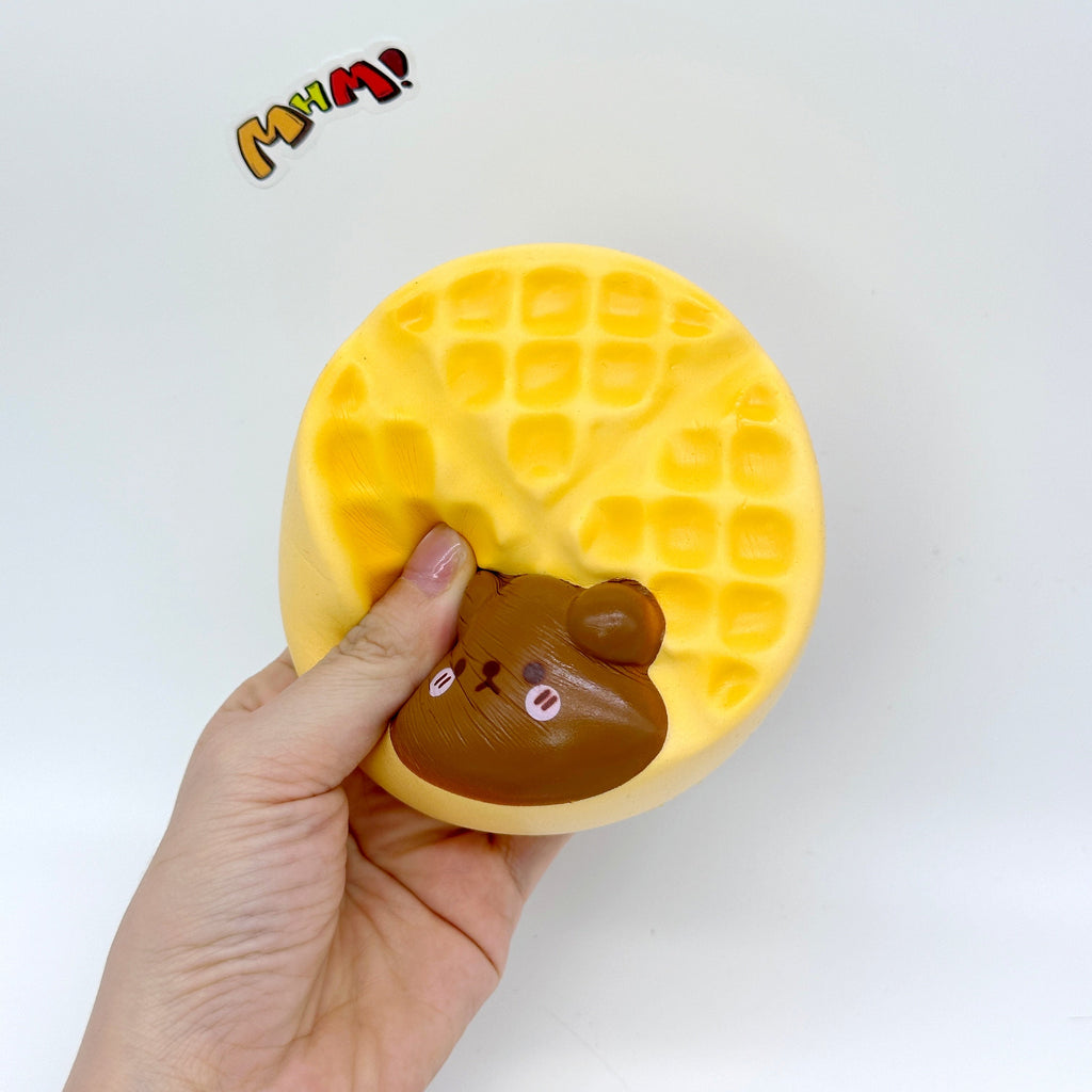 🧇 Bunny & Bear Waffle Squishy | Cute Animal Waffle Slow Rising Stress Relief Toy🐰🐻