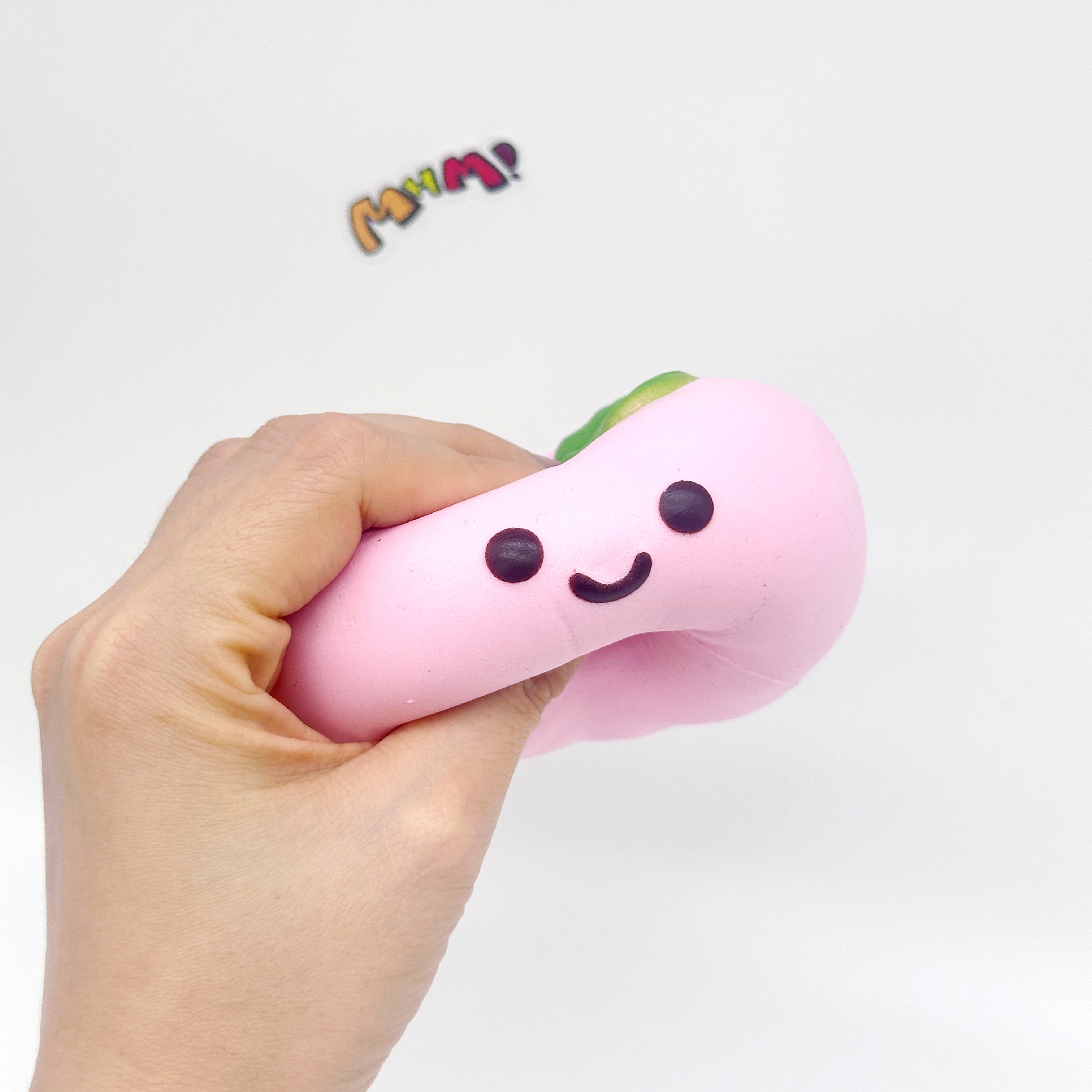 🍅 Lucky Persimmon Squishy - White & Pink Cute Persimmon Slow Rising Stress Relief Toy