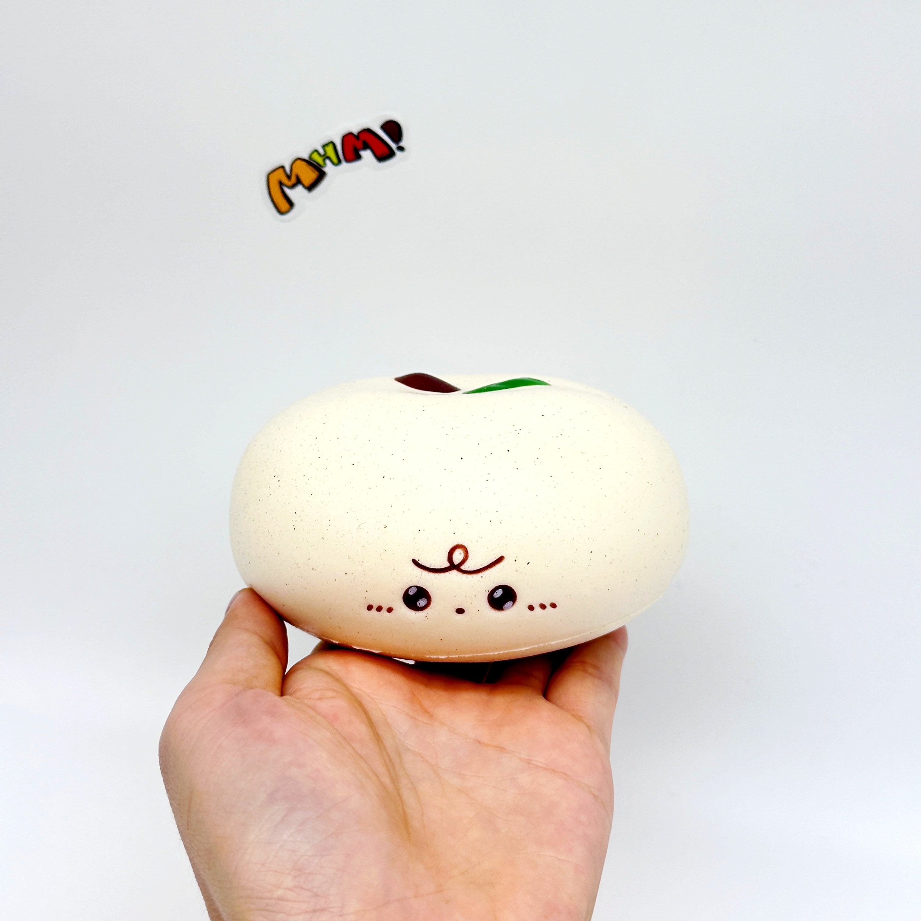 🍎 Apple Bread Squishy - Chocolate Brown & Milky White Slow Rising Stress Relief Toy